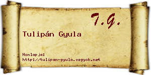 Tulipán Gyula névjegykártya
